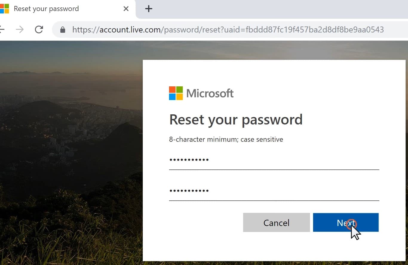 Reset a Forgotten Password on windows 10 and windows 11 Type new password