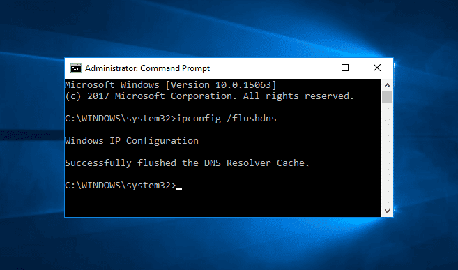 command to flush dns cache windows-10
