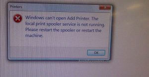 Print Spooler Service Not Running